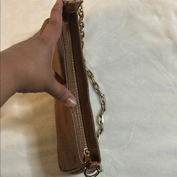 Aldo Brown and Gold Croc Embossed Shoulder Bag - Picture 7 of 11